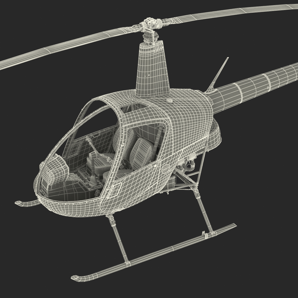 3D Helicopter Robinson R22 model