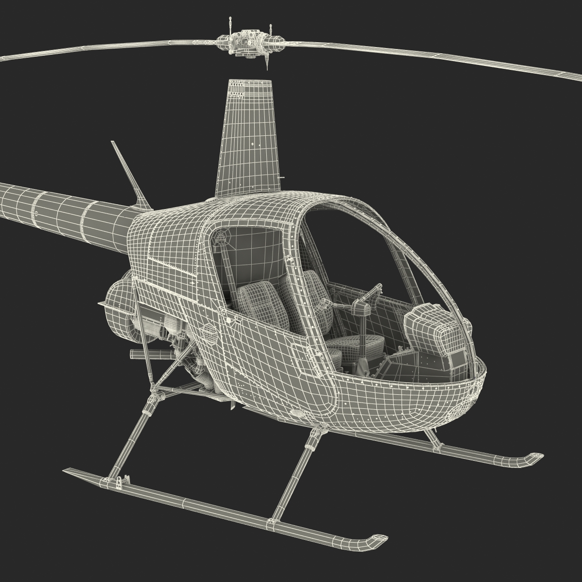 3D Helicopter Robinson R22 model