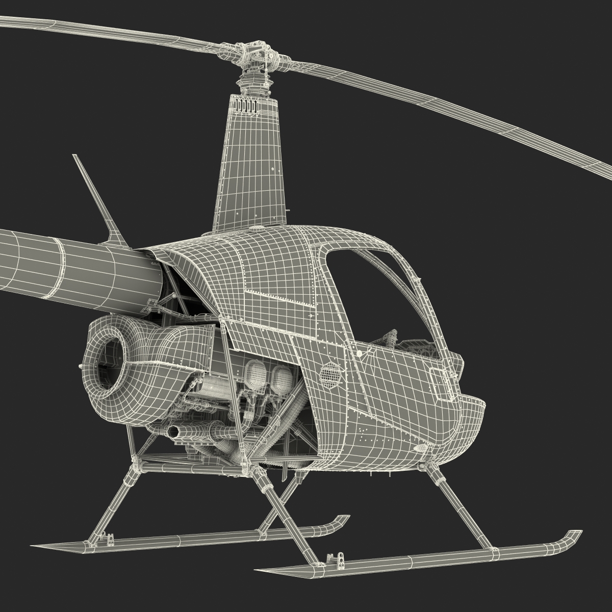 3D Helicopter Robinson R22 model