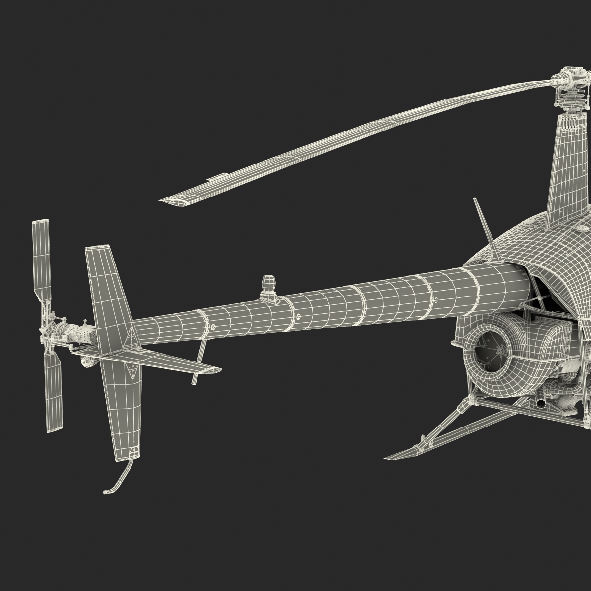 3D Helicopter Robinson R22 model