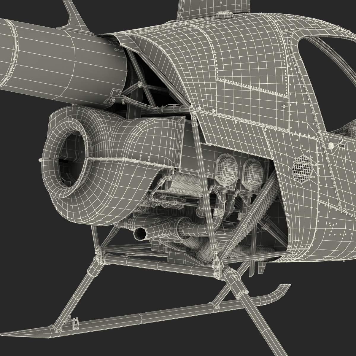 3D Helicopter Robinson R22 model