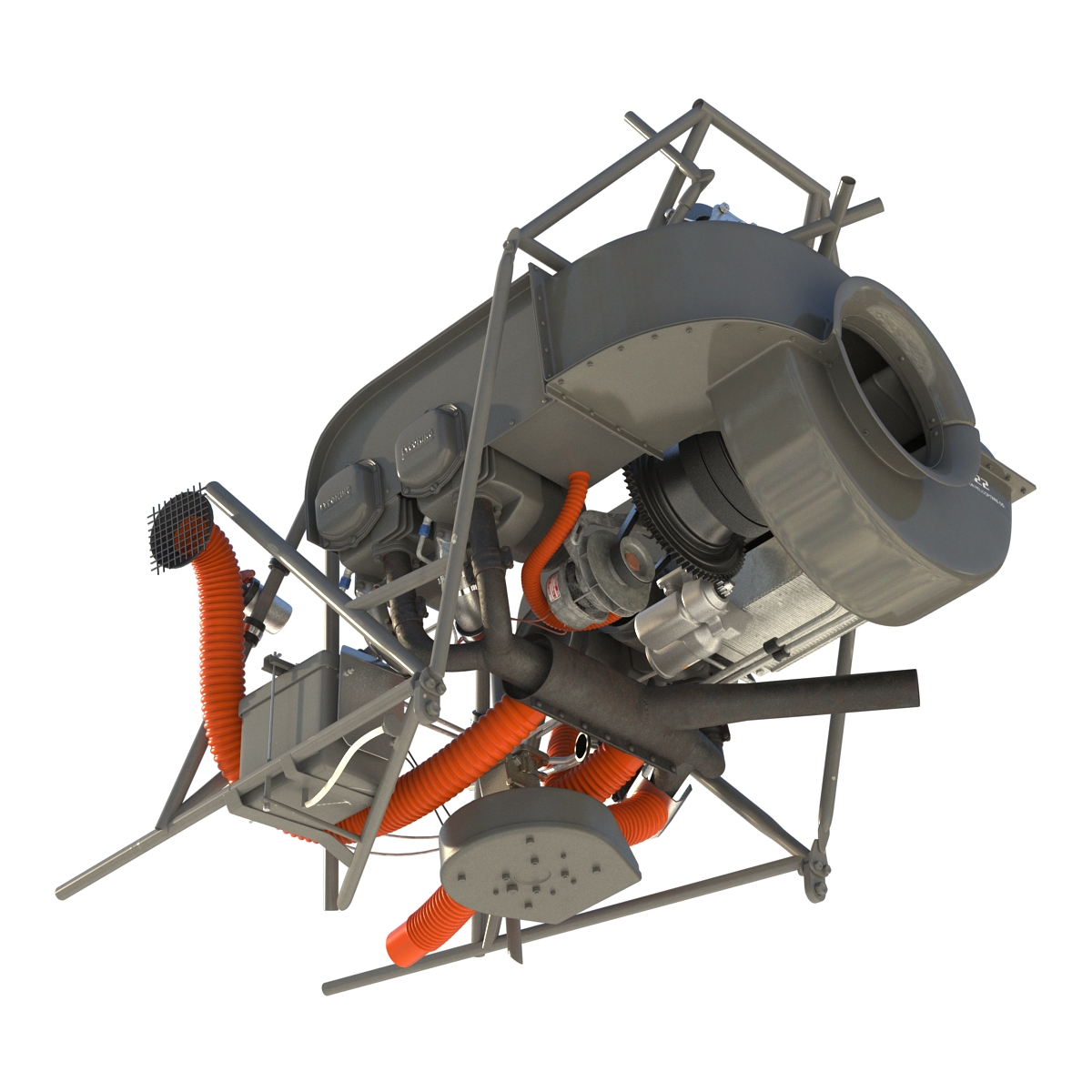 3D Light Helicopter Engine model