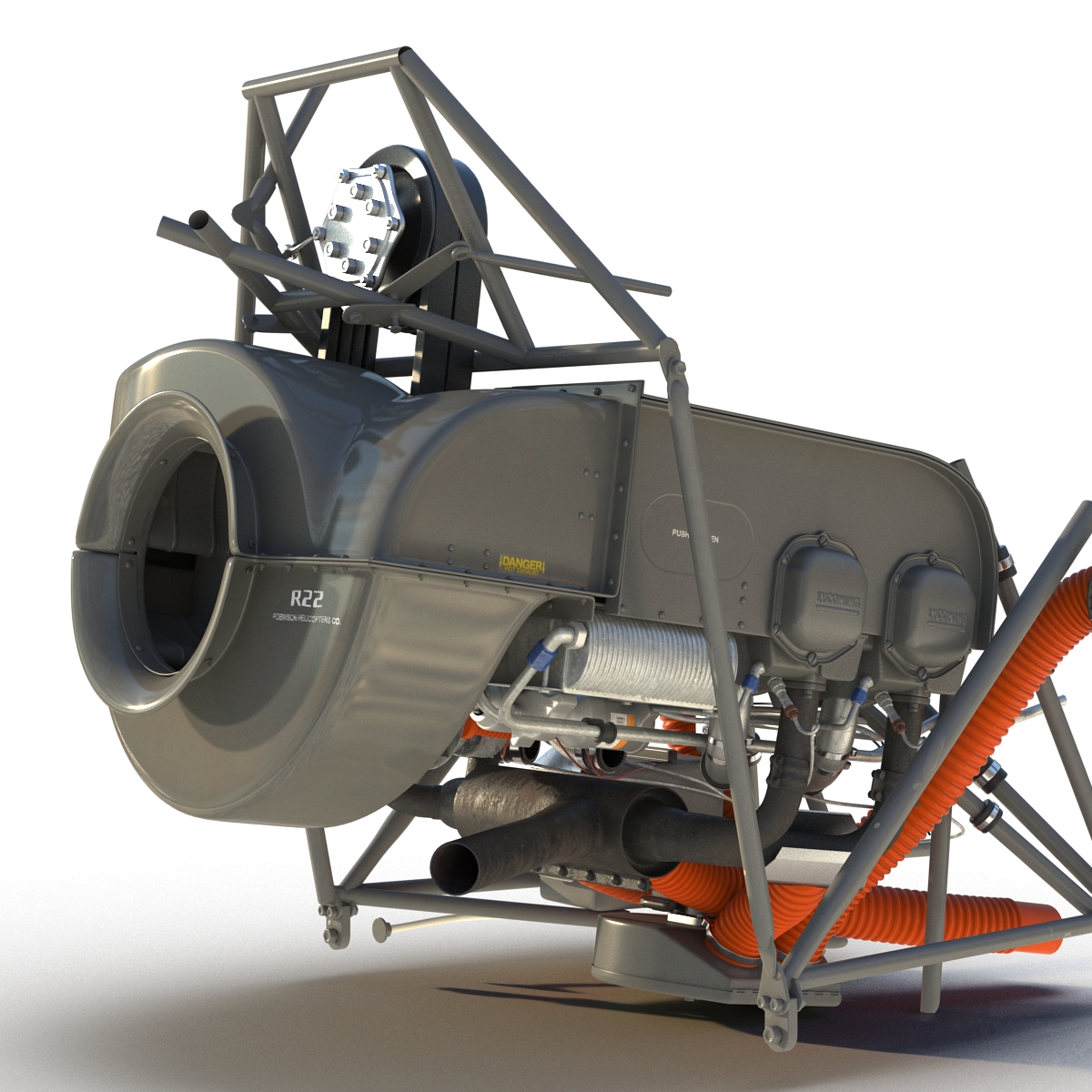 3D Light Helicopter Engine model