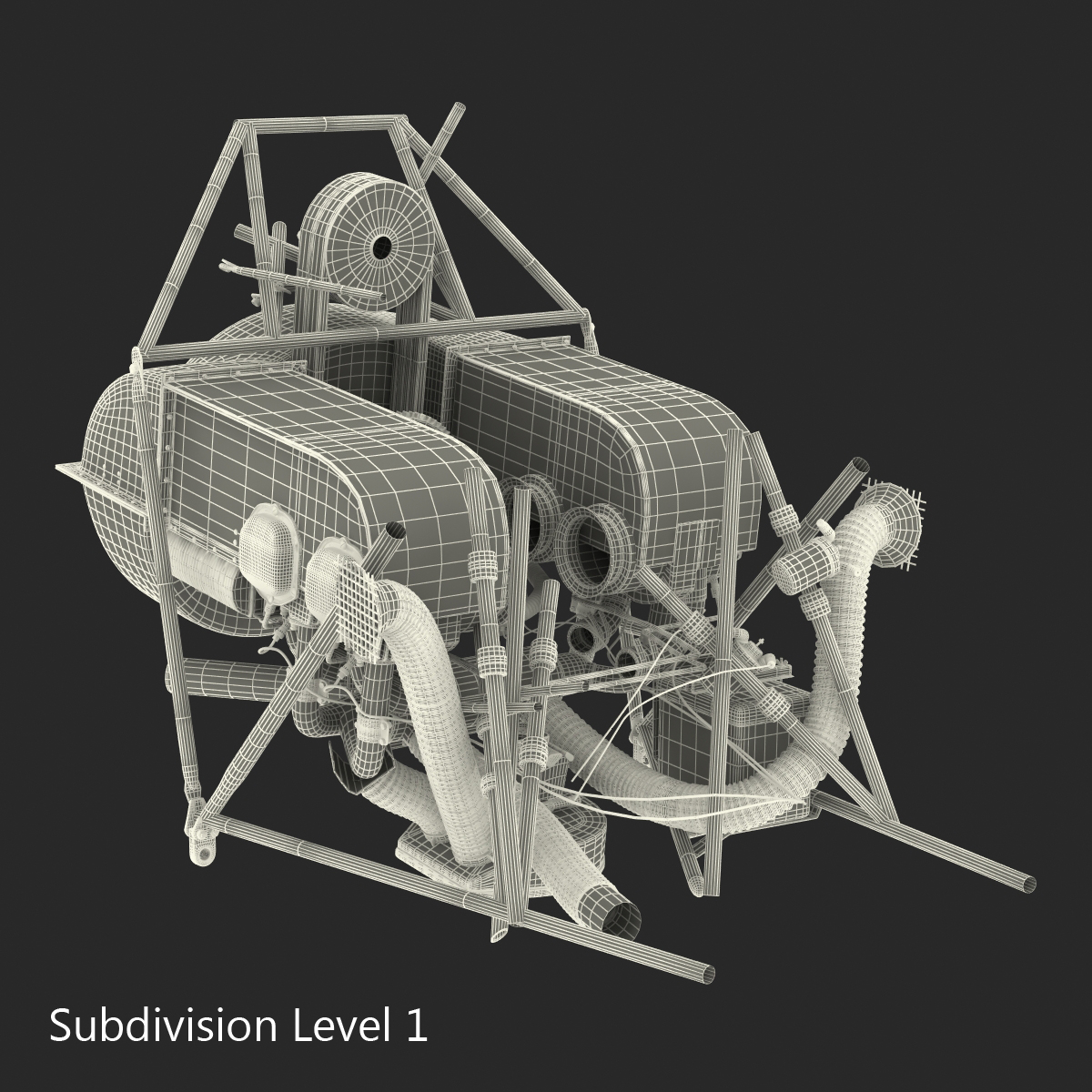 3D Light Helicopter Engine model