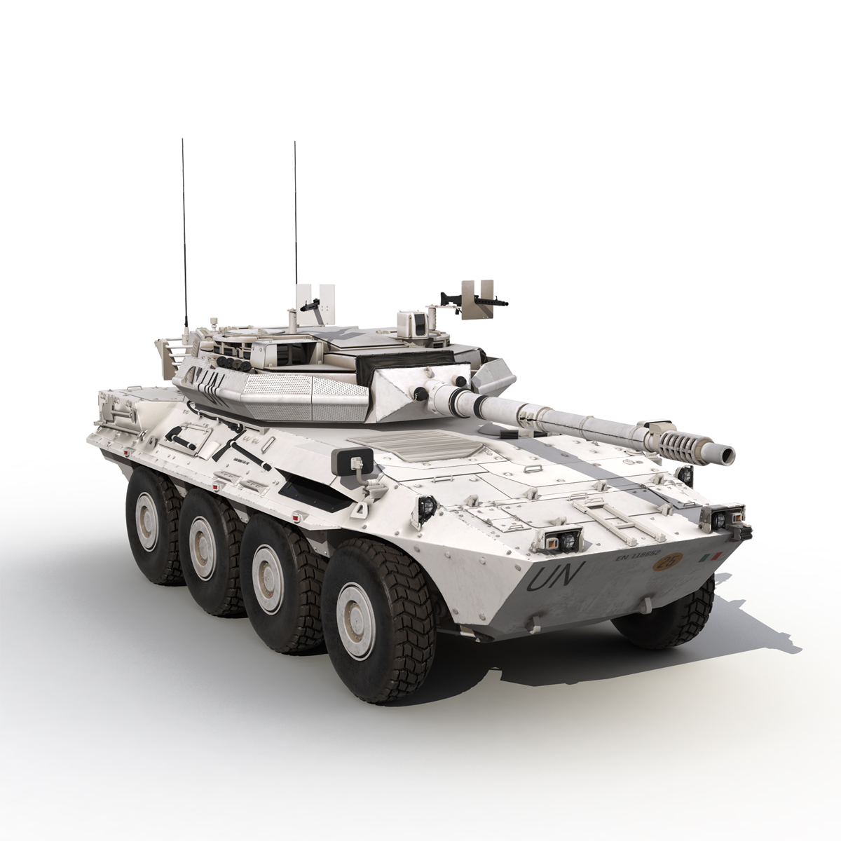 3D model Wheeled Tank Destroyer B1 Centauro White