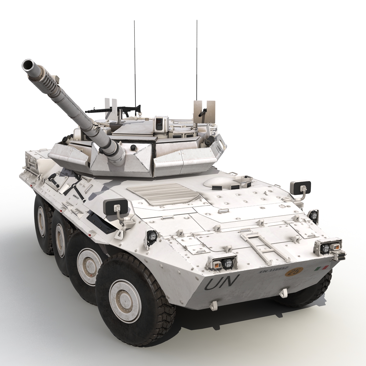 3D model Wheeled Tank Destroyer B1 Centauro White