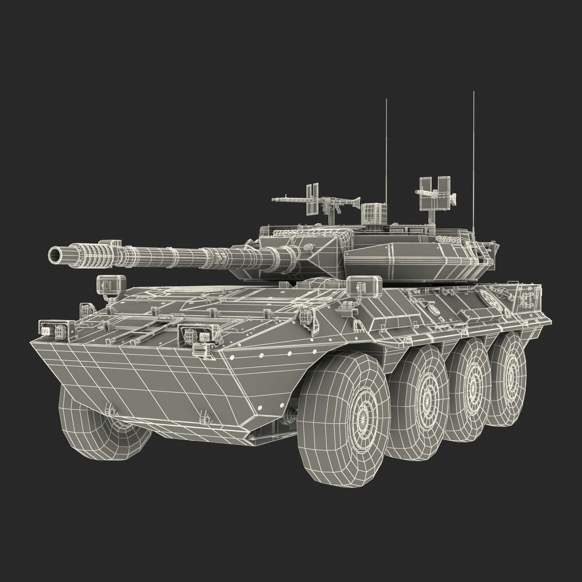 3D model Wheeled Tank Destroyer B1 Centauro White