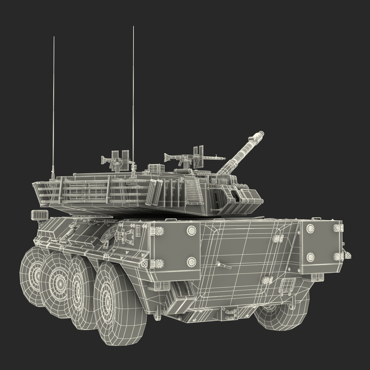 3D model Wheeled Tank Destroyer B1 Centauro White