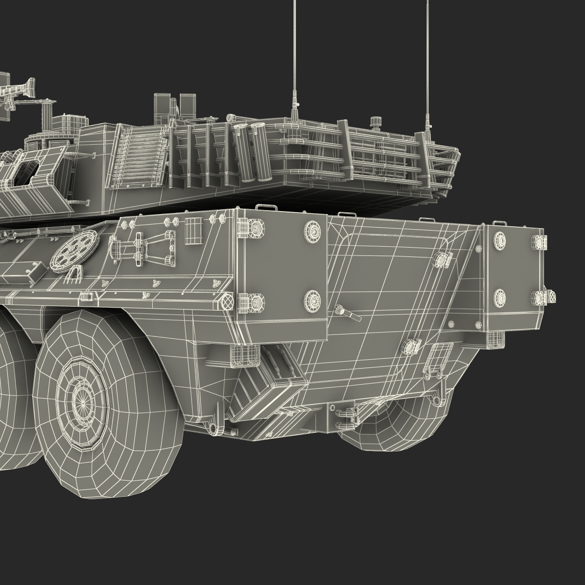 3D model Wheeled Tank Destroyer B1 Centauro White