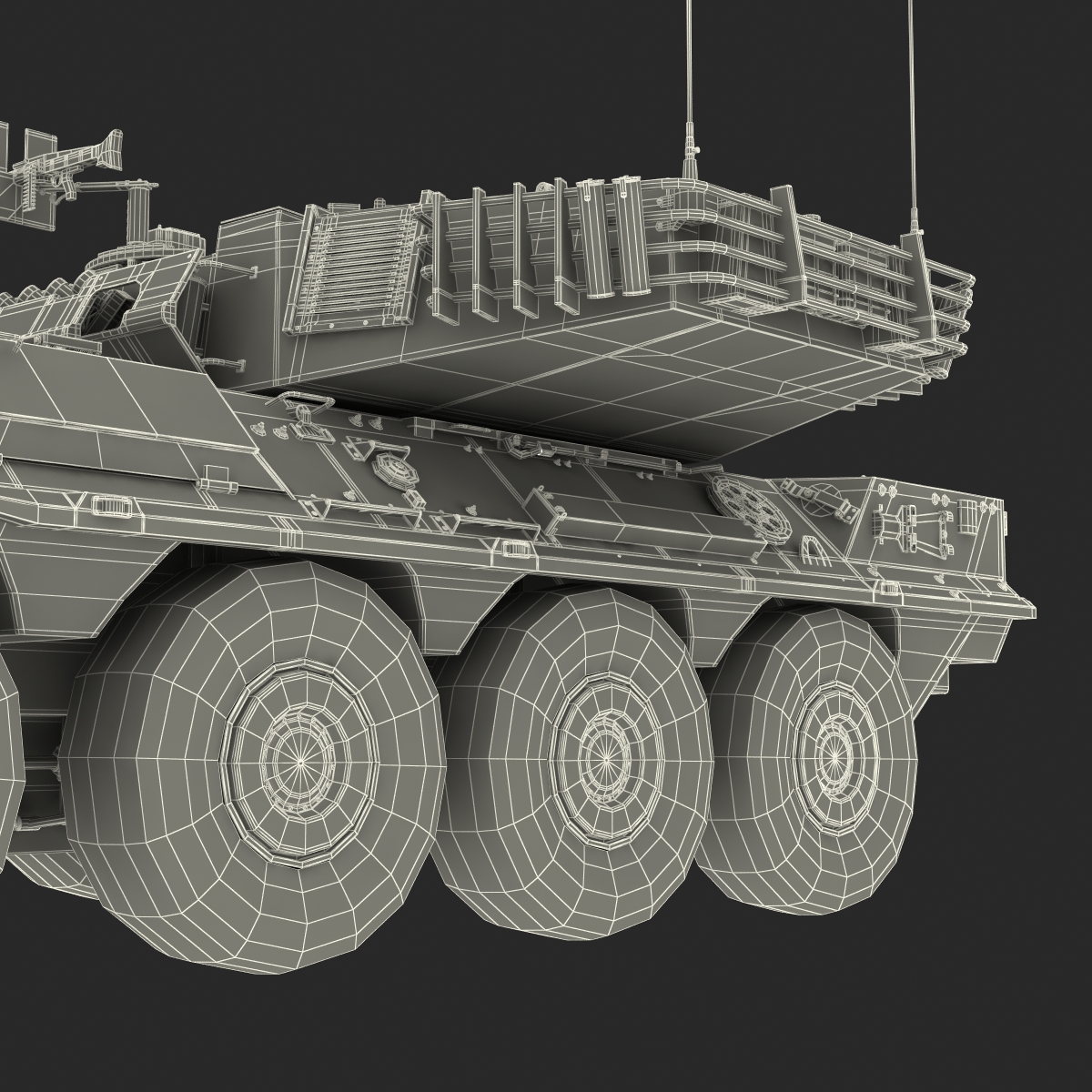 3D model Wheeled Tank Destroyer B1 Centauro White