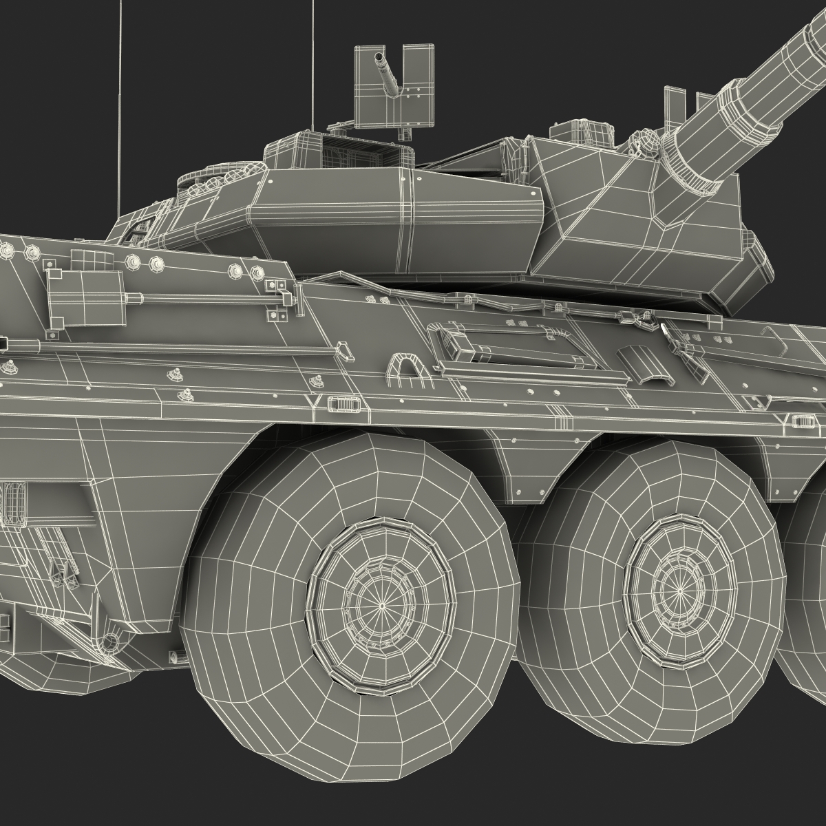 3D model Wheeled Tank Destroyer B1 Centauro White