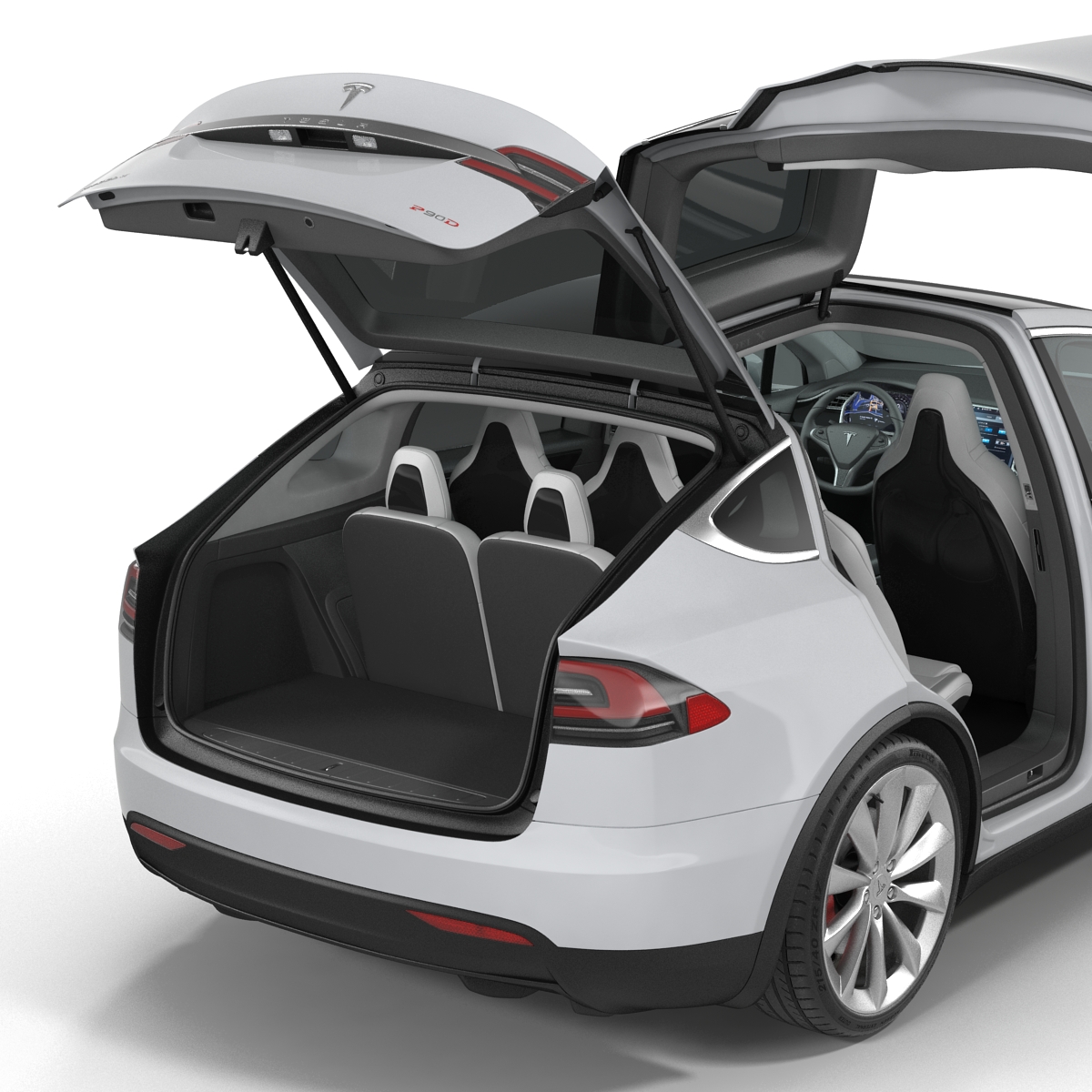 3D model Tesla Model X Rigged