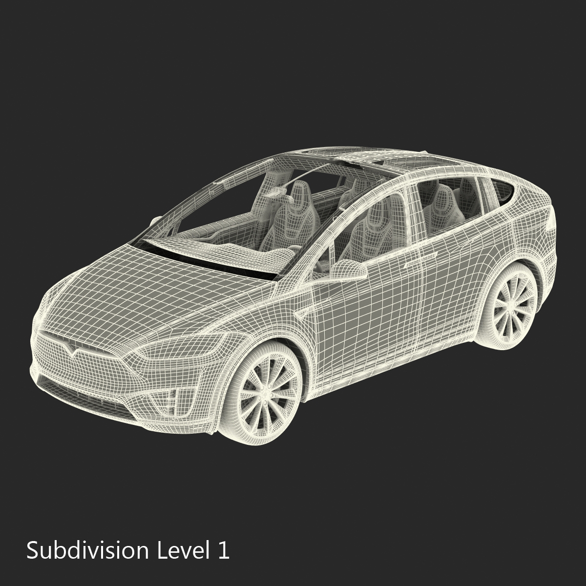 3D model Tesla Model X Rigged