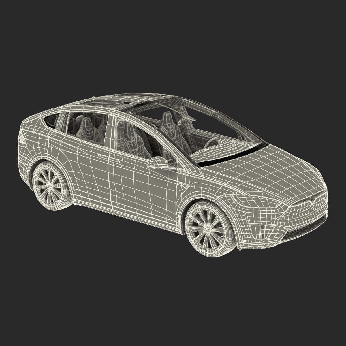 3D model Tesla Model X Rigged