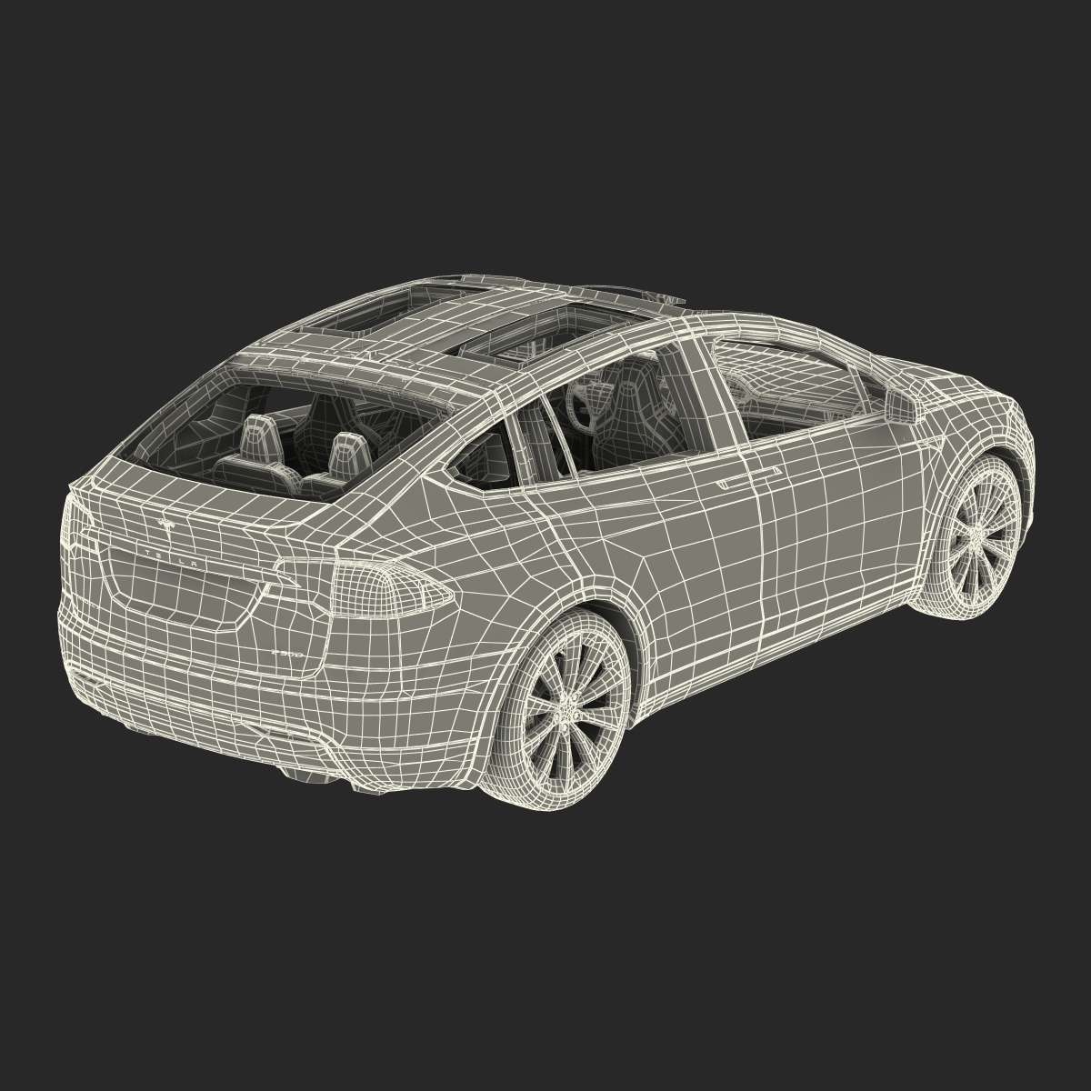 3D model Tesla Model X Rigged