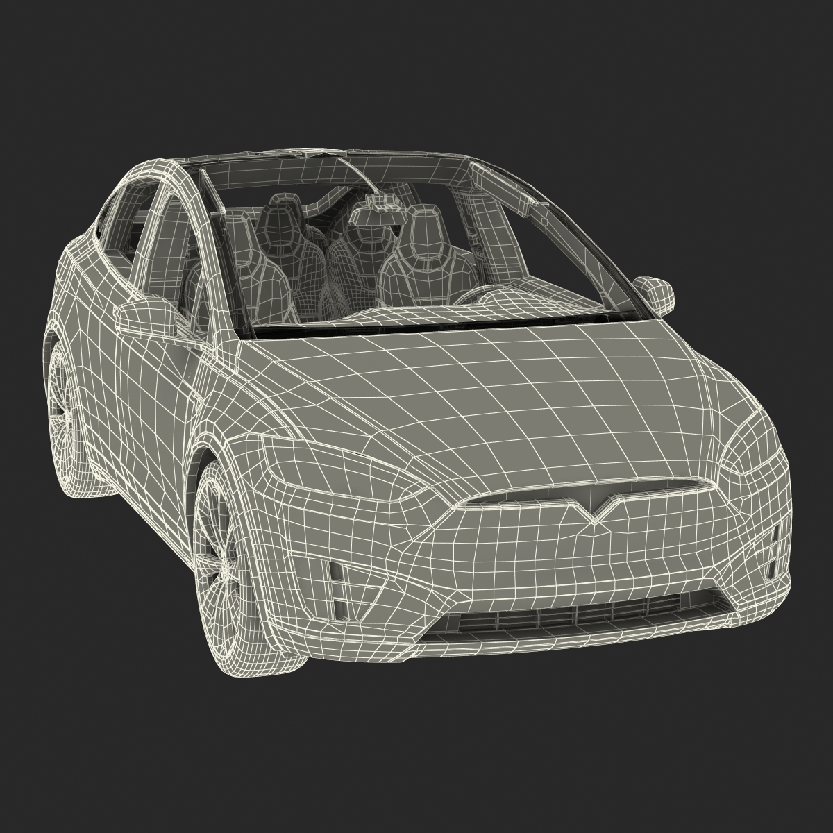 3D model Tesla Model X Rigged