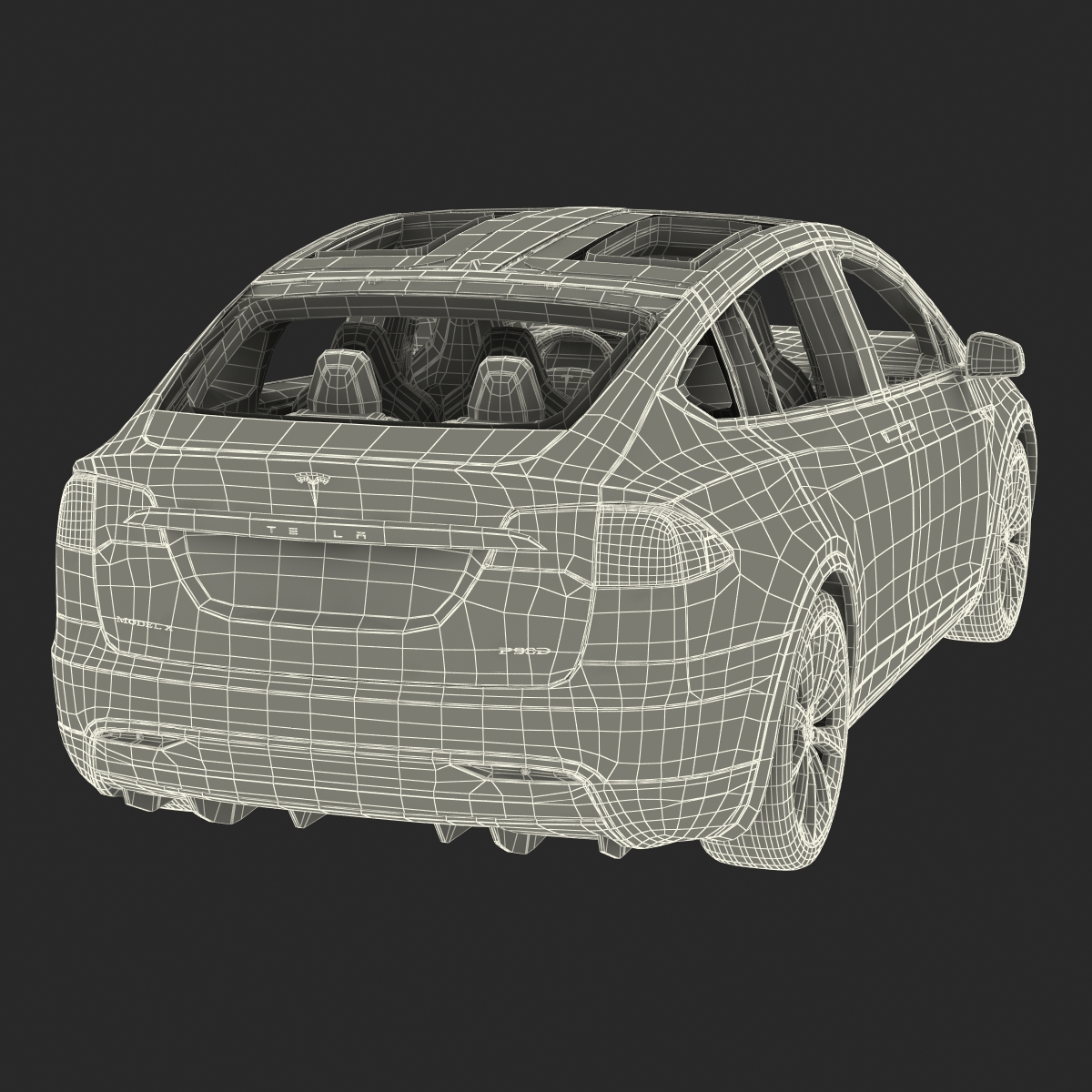 3D model Tesla Model X Rigged