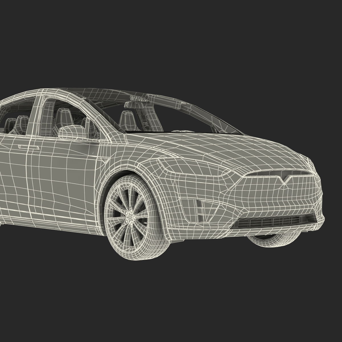 3D model Tesla Model X Rigged