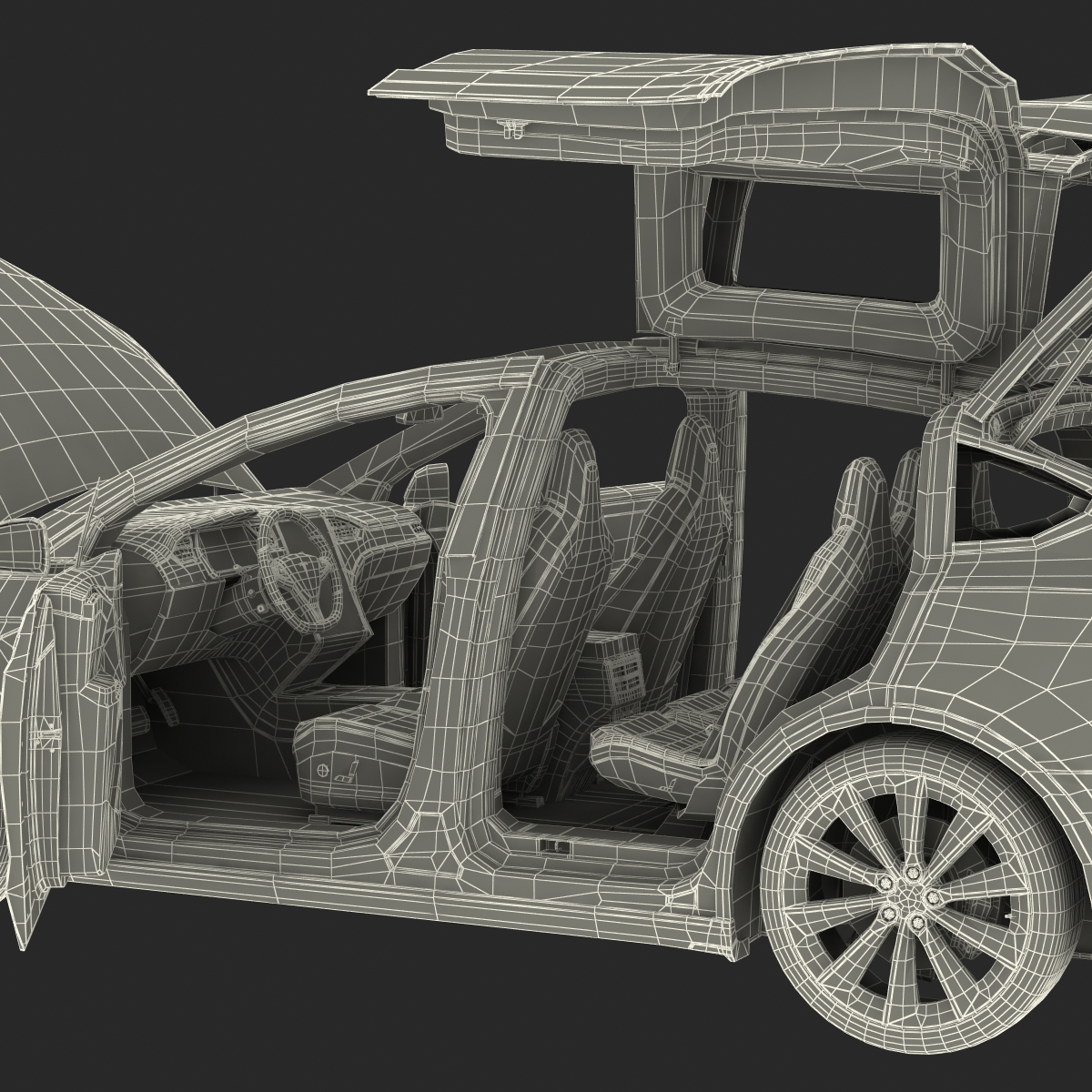 3D model Tesla Model X Rigged