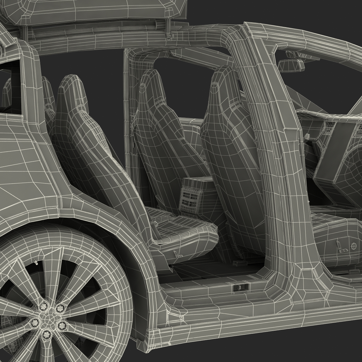 3D model Tesla Model X Rigged