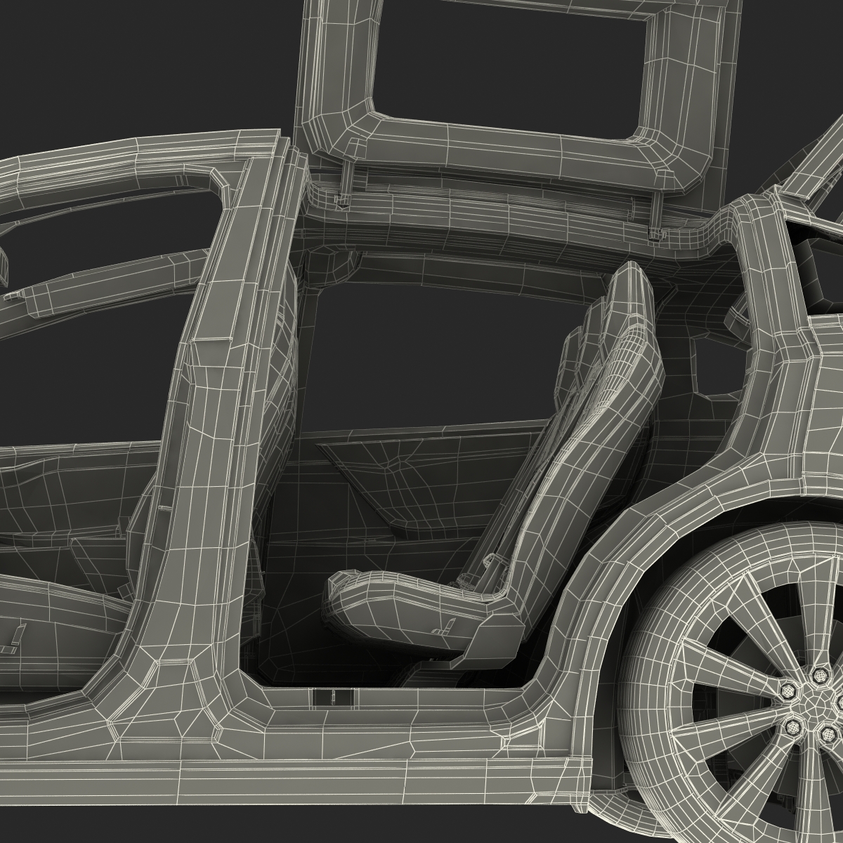 3D model Tesla Model X Rigged