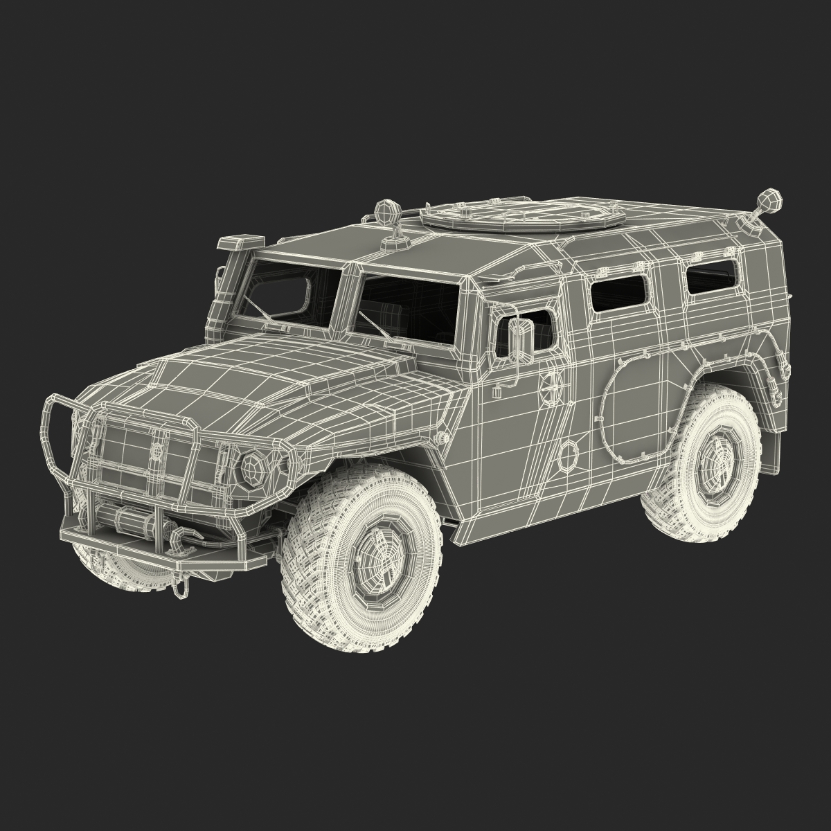 Russian Mobility Vehicle GAZ Tigr M Rigged 3D