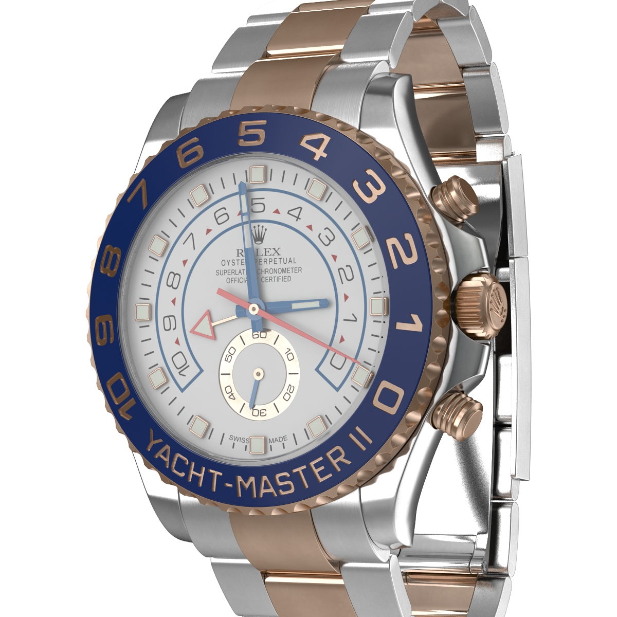 3D model Rolex Yachtmaster II Steel and Gold