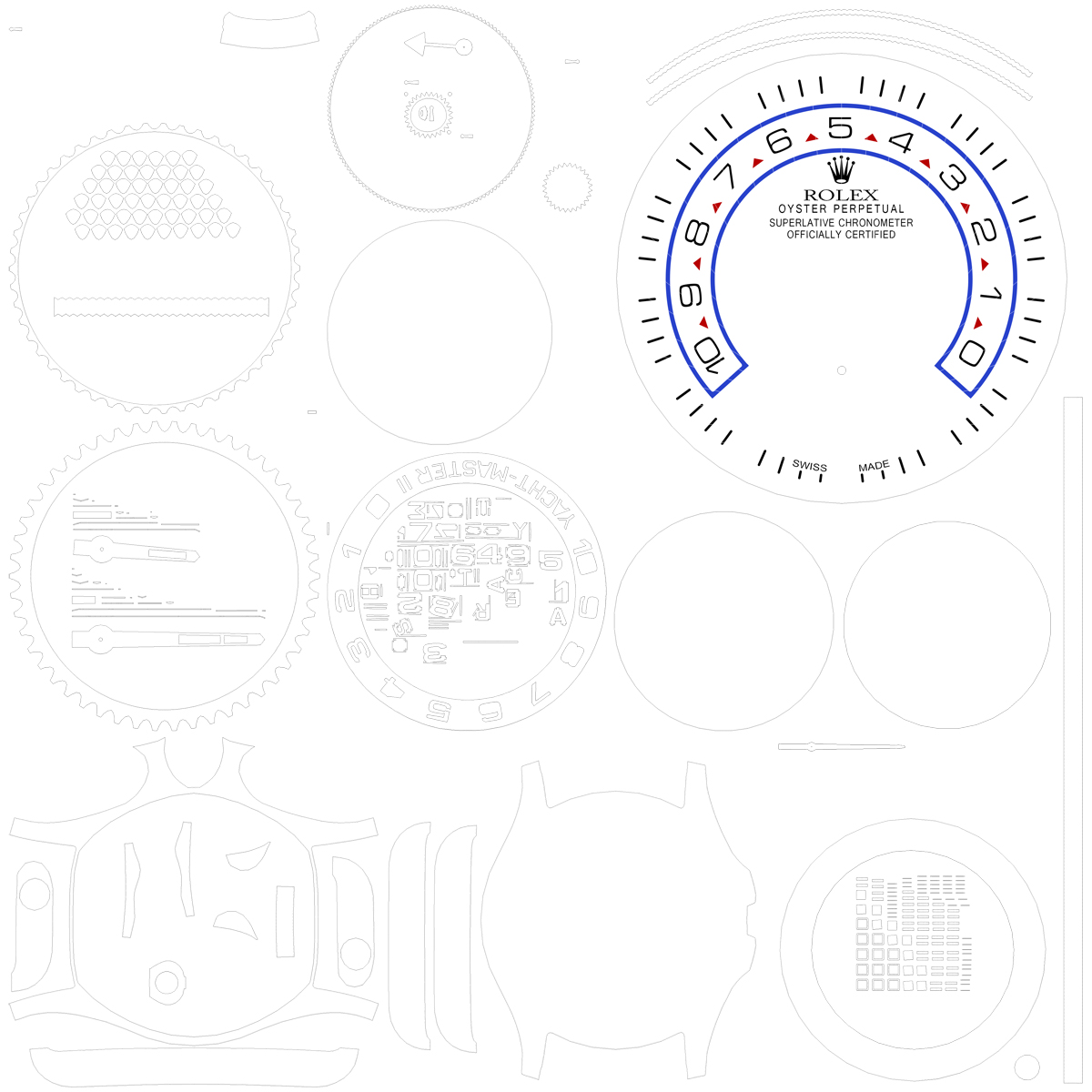 Rolex Yachtmaster II Platinum 3D model