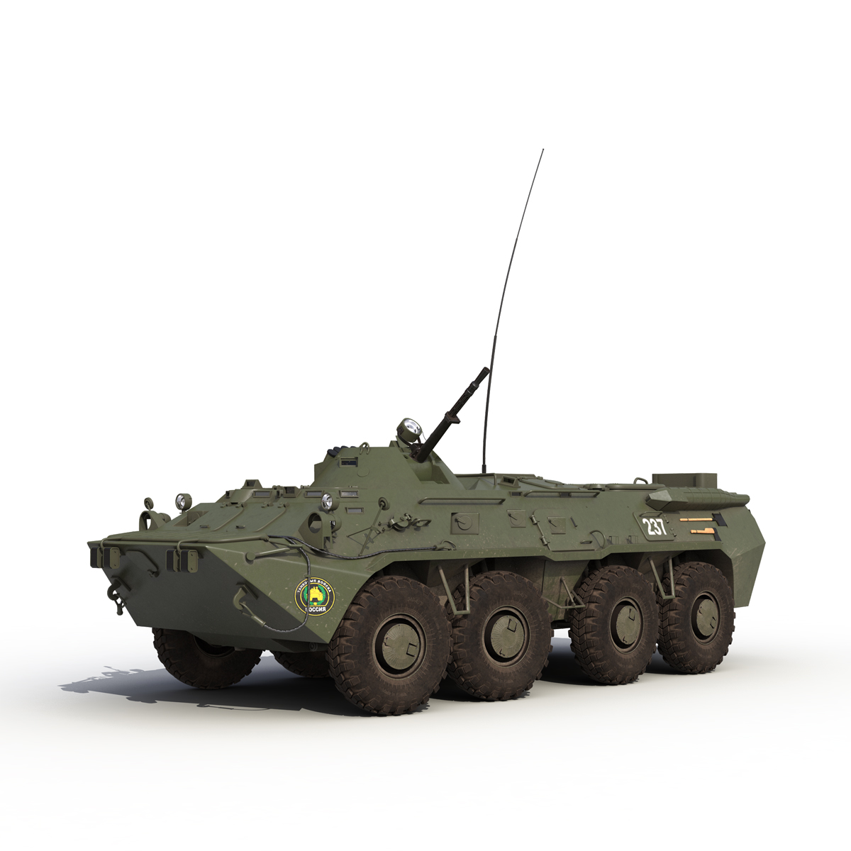 3D Amphibious Armoured Personnel Carrier BTR 80 Rigged