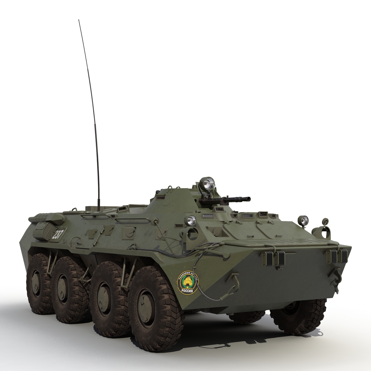 3D Amphibious Armoured Personnel Carrier BTR 80 Rigged