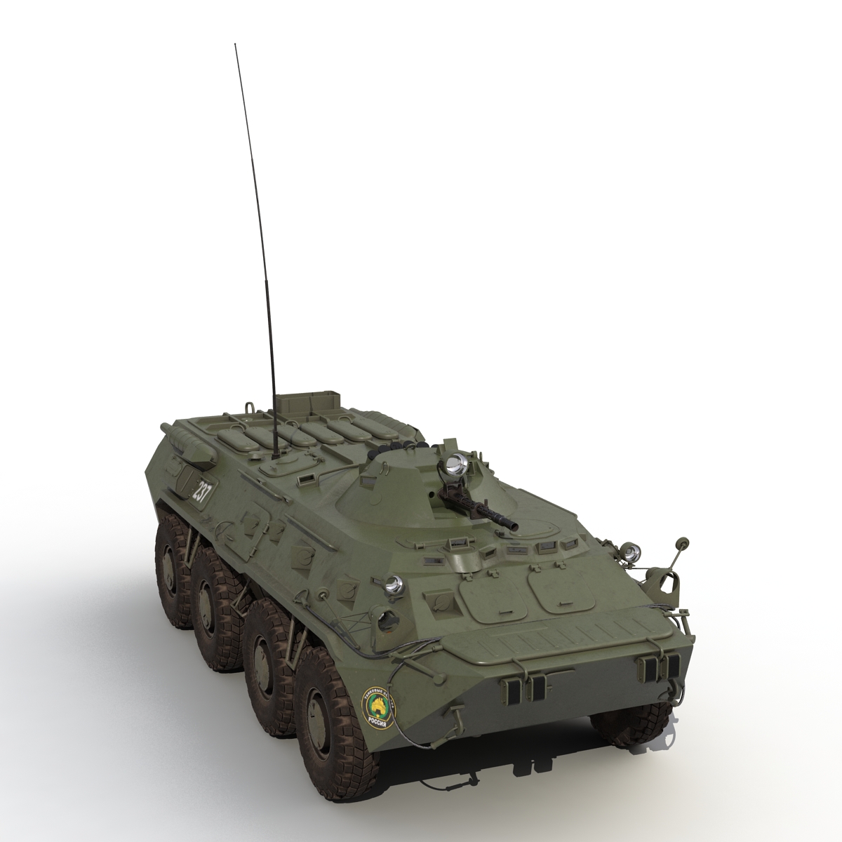 3D Amphibious Armoured Personnel Carrier BTR 80 Rigged