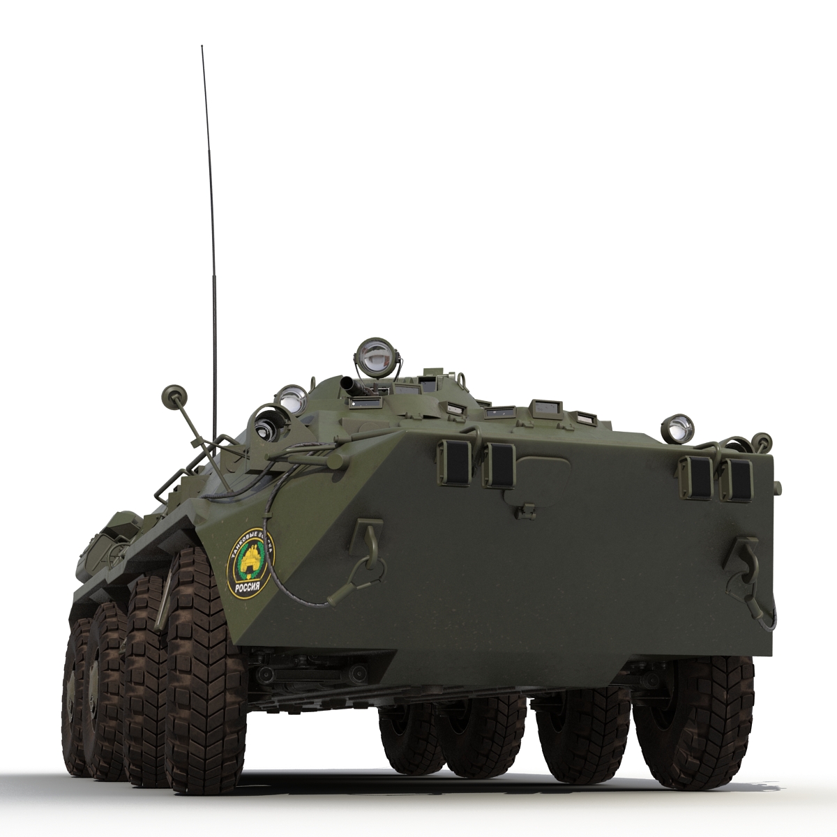 3D Amphibious Armoured Personnel Carrier BTR 80 Rigged