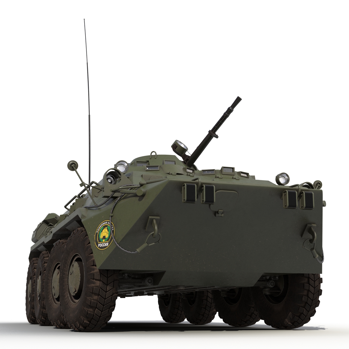 3D Amphibious Armoured Personnel Carrier BTR 80 Rigged