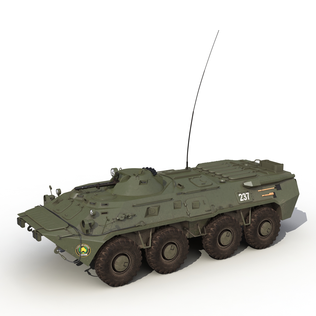 3D Amphibious Armoured Personnel Carrier BTR 80 Rigged