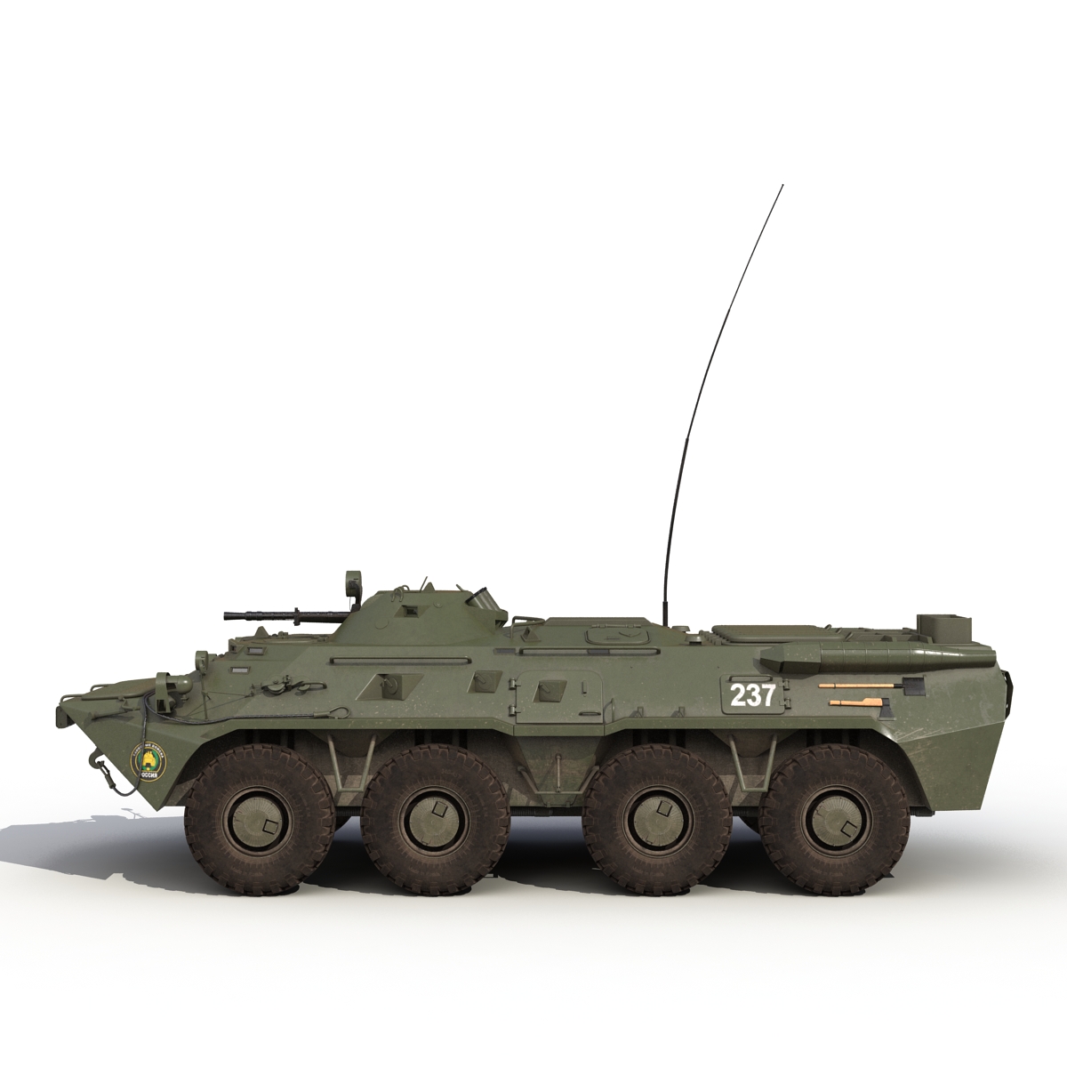 3D Amphibious Armoured Personnel Carrier BTR 80 Rigged