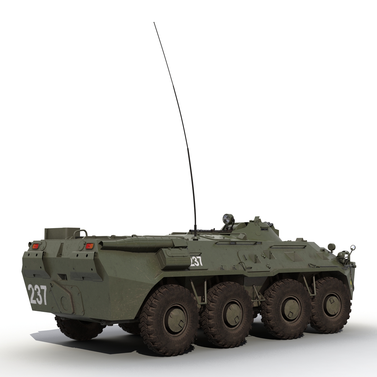 3D Amphibious Armoured Personnel Carrier BTR 80 Rigged