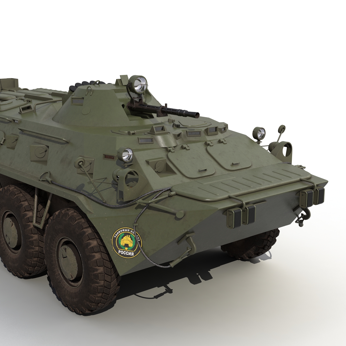 3D Amphibious Armoured Personnel Carrier BTR 80 Rigged