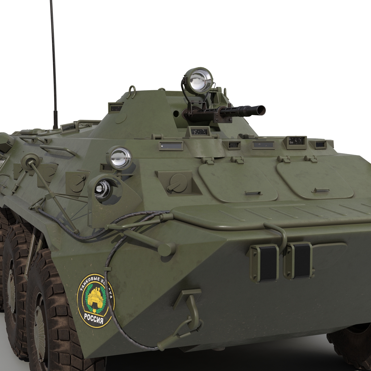 3D Amphibious Armoured Personnel Carrier BTR 80 Rigged