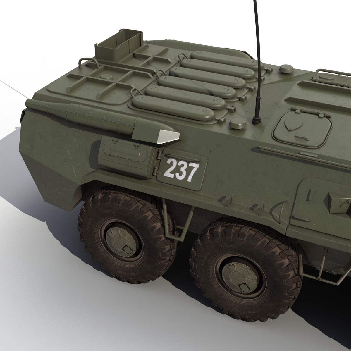 3D Amphibious Armoured Personnel Carrier BTR 80 Rigged