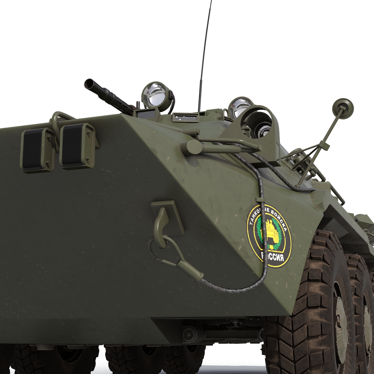 3D Amphibious Armoured Personnel Carrier BTR 80 Rigged