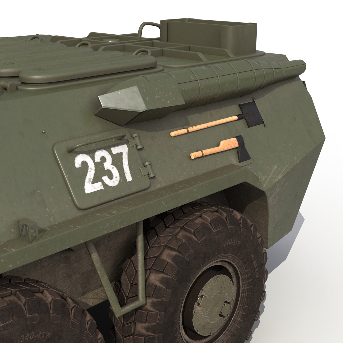 3D Amphibious Armoured Personnel Carrier BTR 80 Rigged