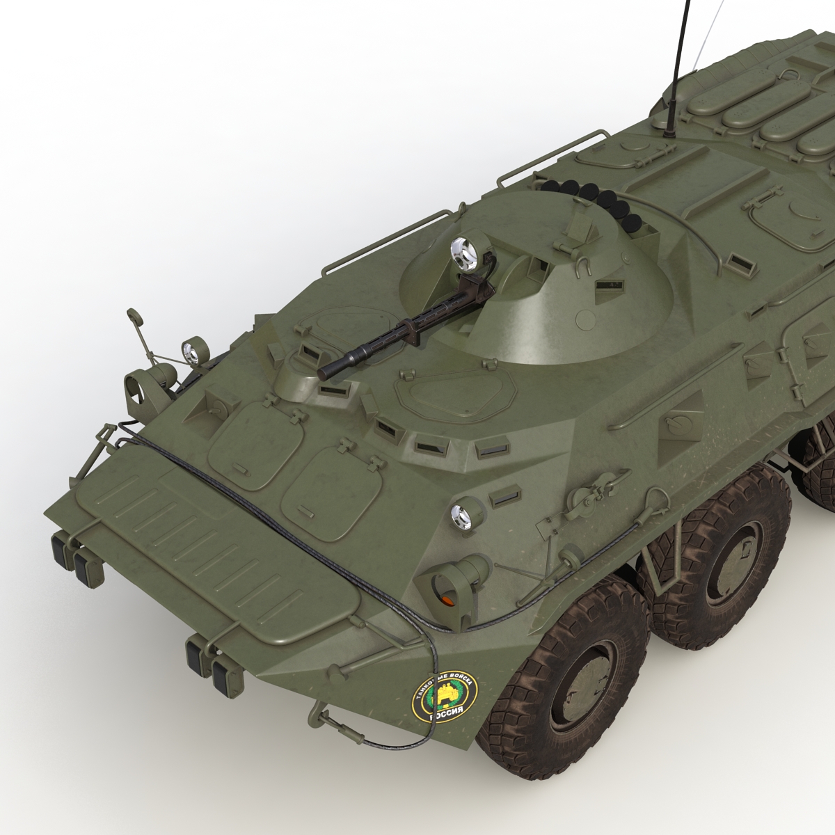 3D Amphibious Armoured Personnel Carrier BTR 80 Rigged