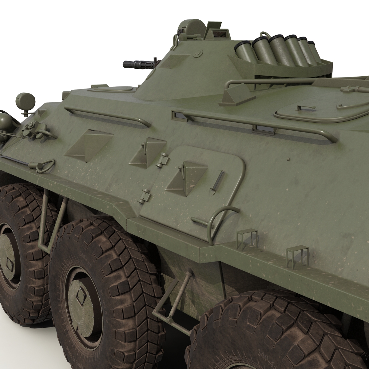 3D Amphibious Armoured Personnel Carrier BTR 80 Rigged