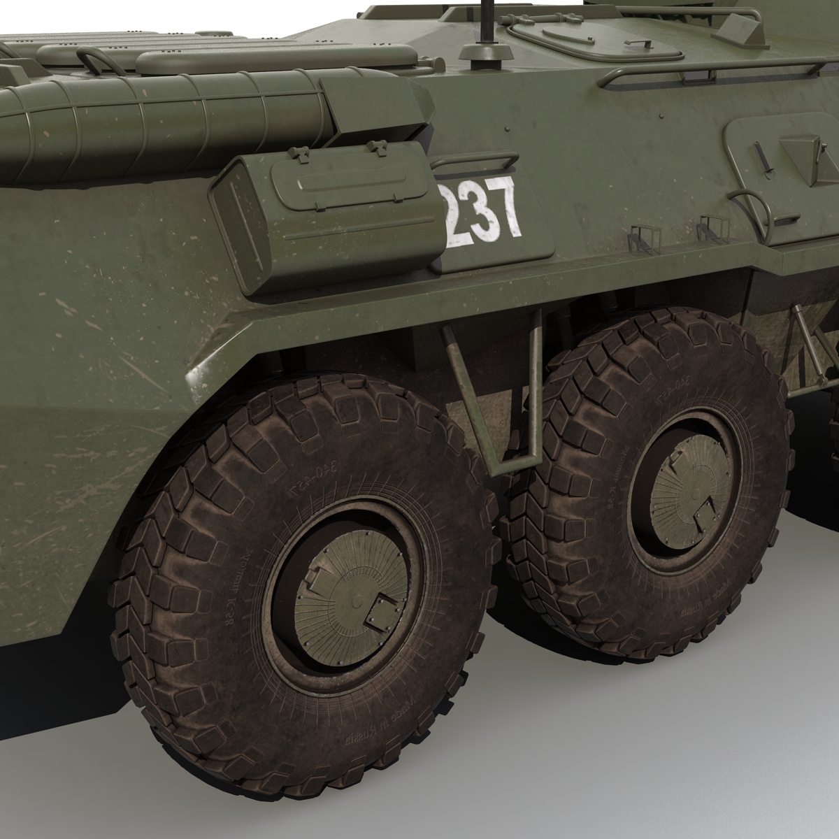 3D Amphibious Armoured Personnel Carrier BTR 80 Rigged