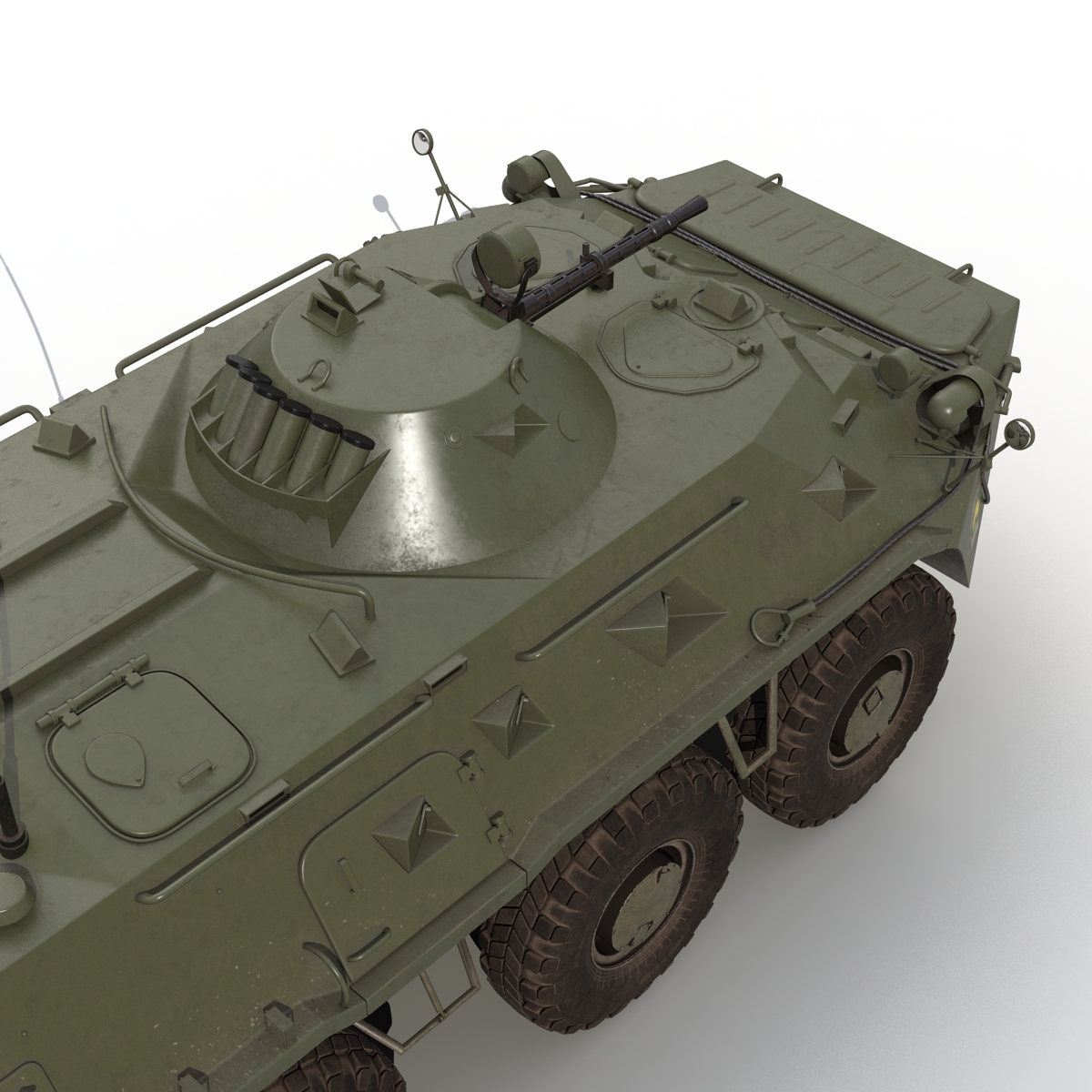 3D Amphibious Armoured Personnel Carrier BTR 80 Rigged