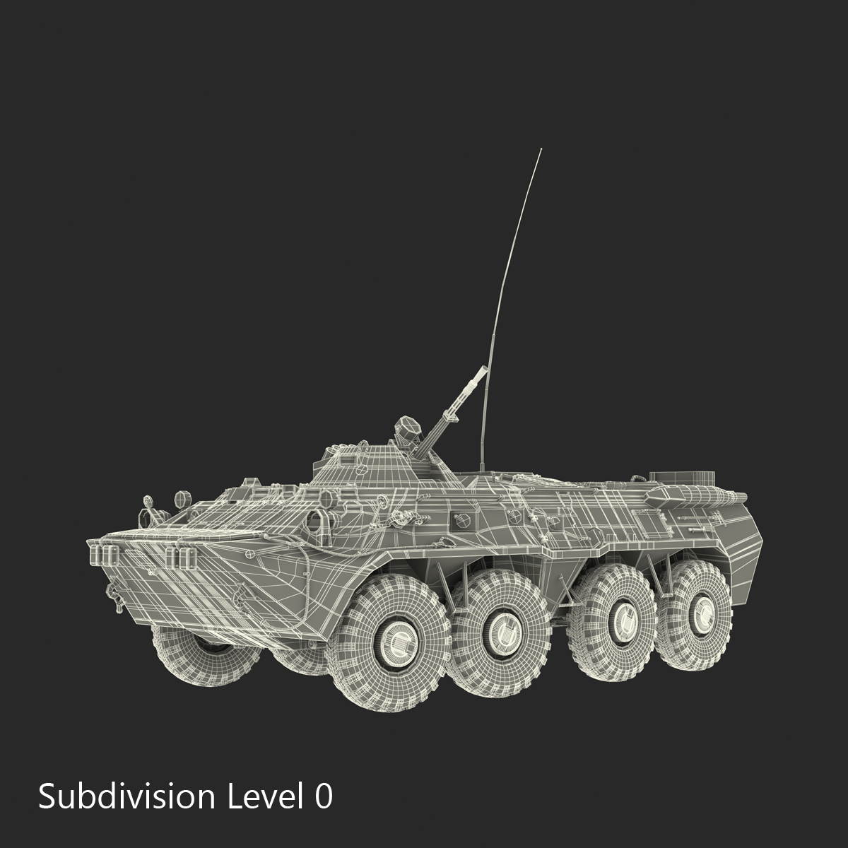 3D Amphibious Armoured Personnel Carrier BTR 80 Rigged