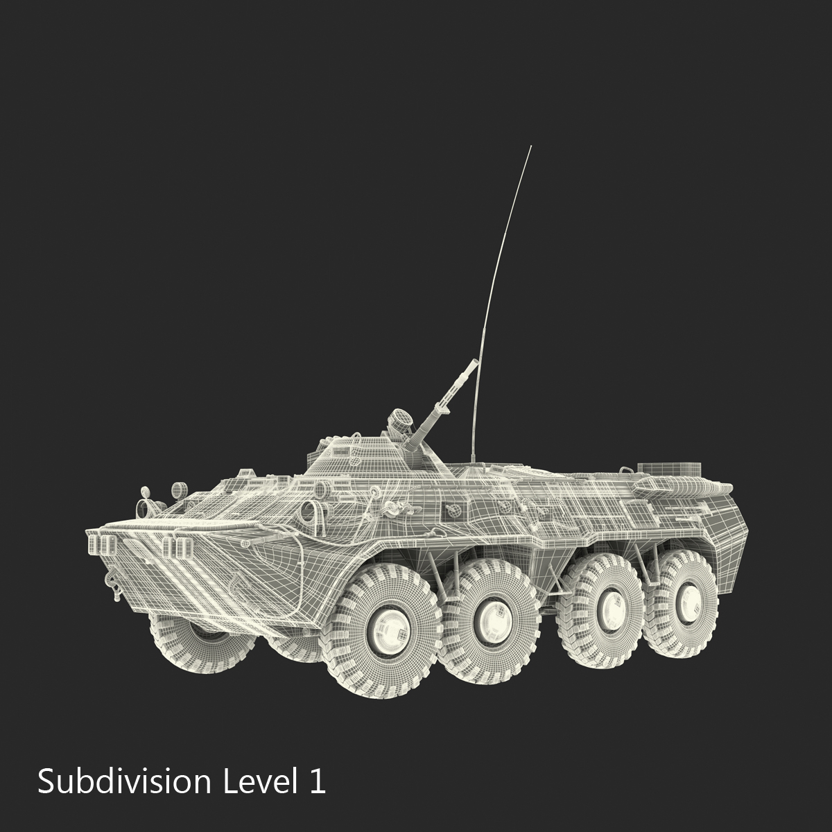 3D Amphibious Armoured Personnel Carrier BTR 80 Rigged