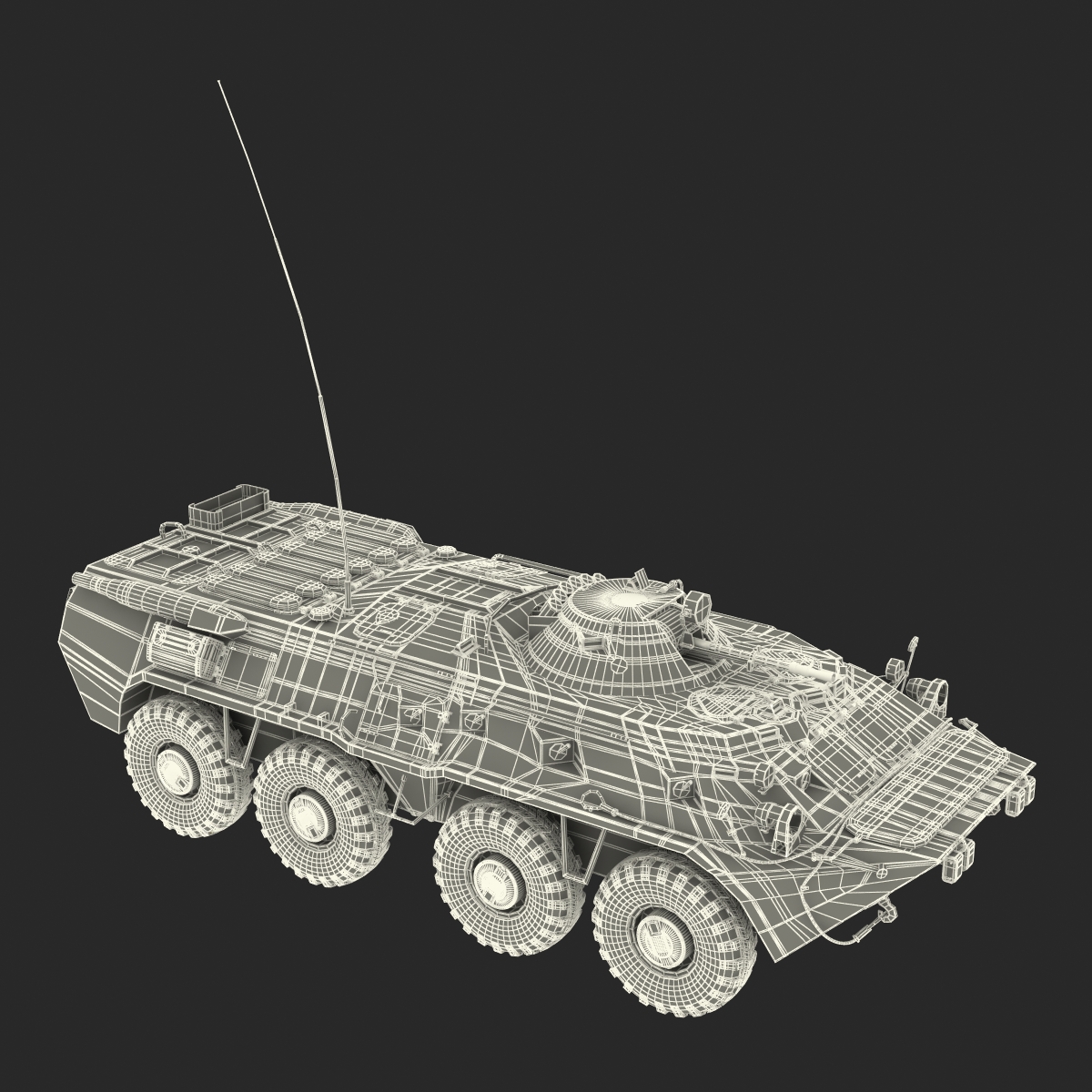 3D Amphibious Armoured Personnel Carrier BTR 80 Rigged