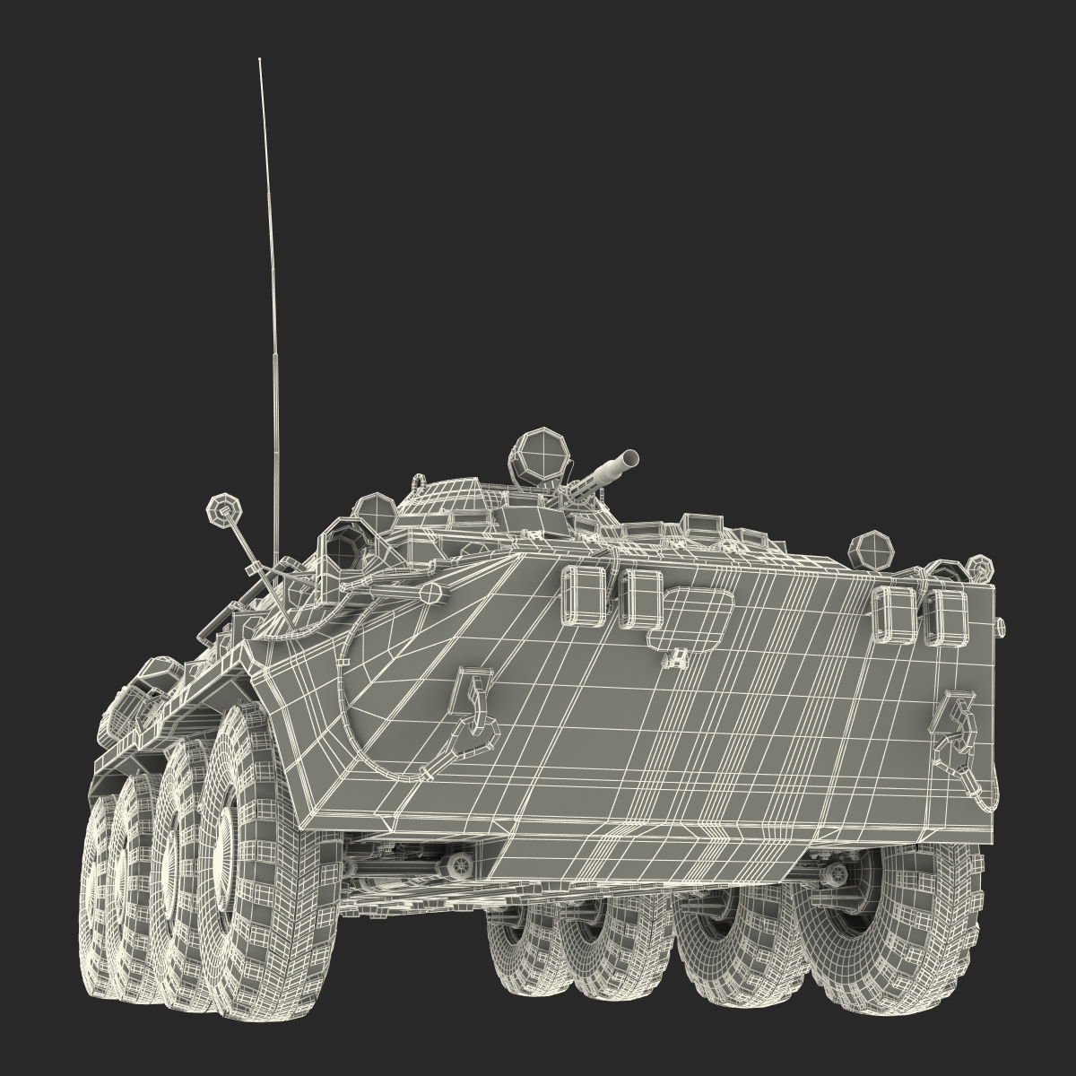 3D Amphibious Armoured Personnel Carrier BTR 80 Rigged