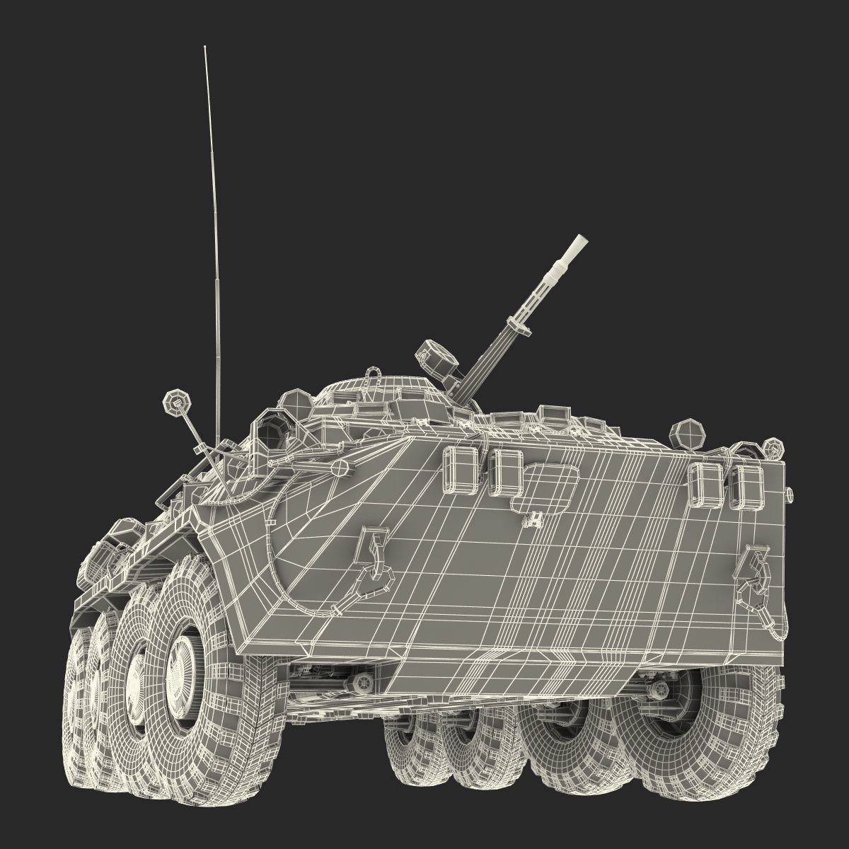 3D Amphibious Armoured Personnel Carrier BTR 80 Rigged